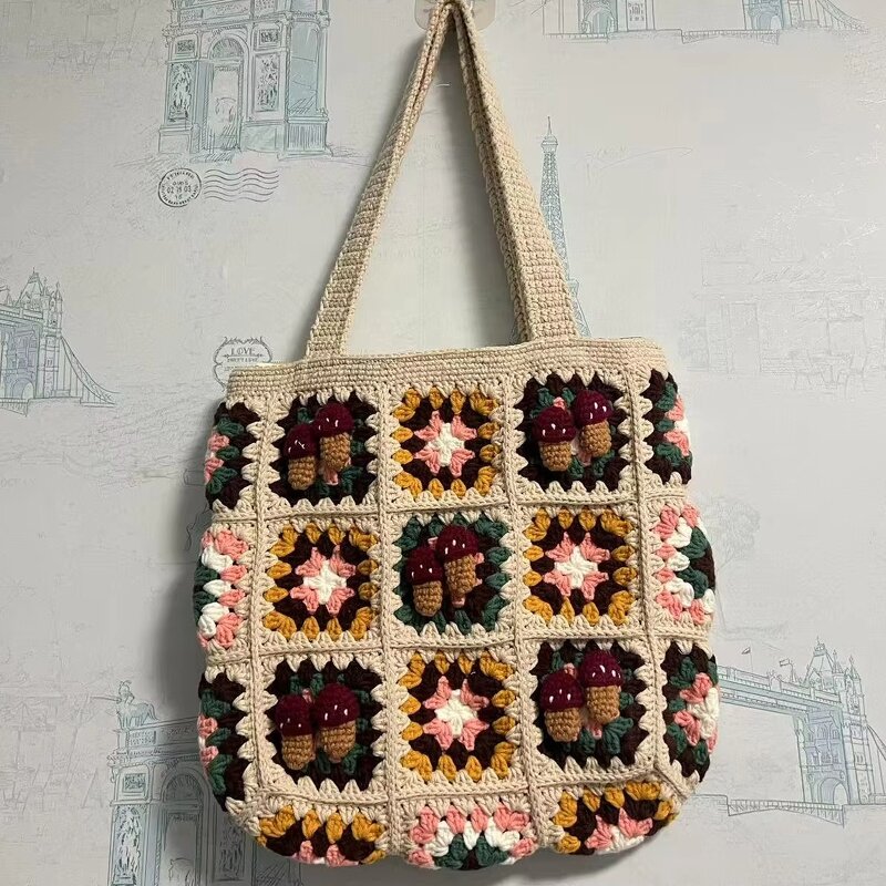 Crochet Handbag Manufacturer - OEM/ODM Custom Granny Square Tote Two Handles