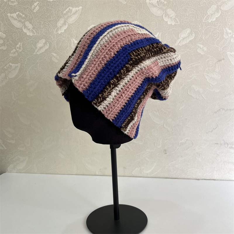 Wool Hat Manufacturer - OEM/ODM Custom Retro Crocheted Vertical Stripes