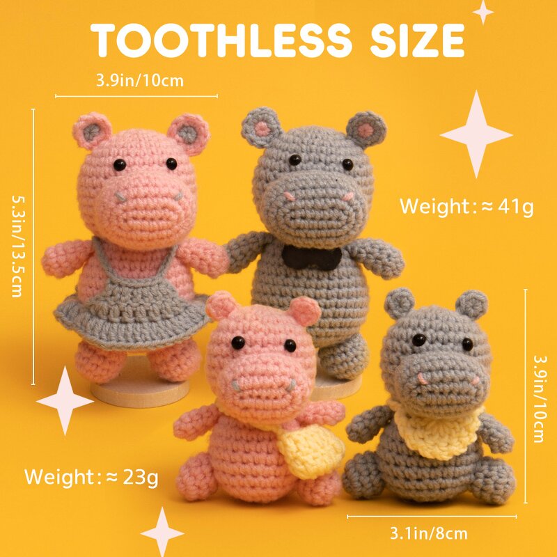 Crochet Kit Manufacturer - OEM/ODM Custom Hippo Family DIY Handcraft