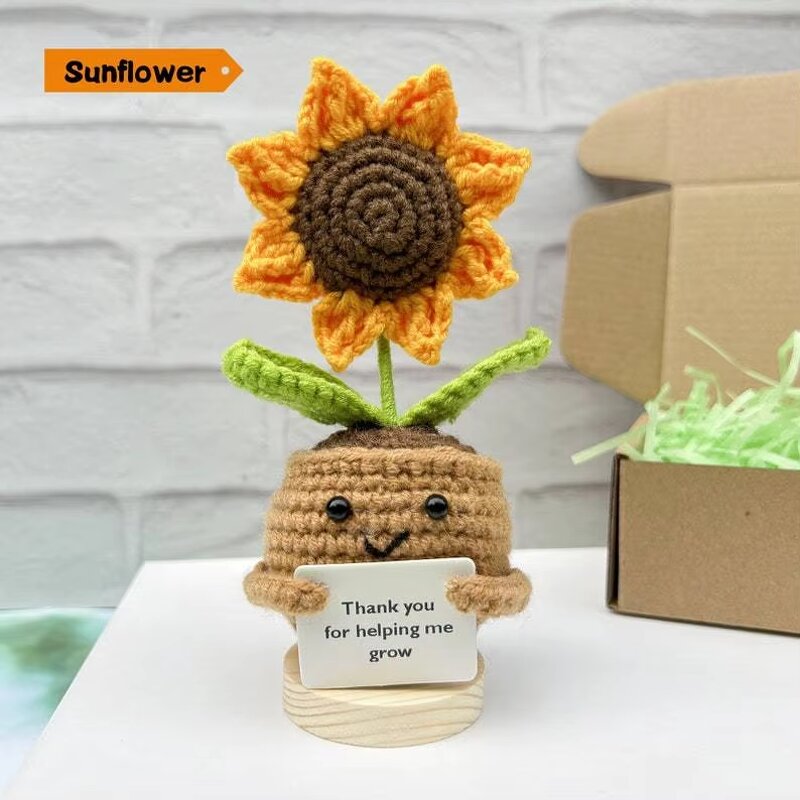 Crochet Plant Manufacturer - OEM/ODM Custom Sunflower Potted Eco-Friendly