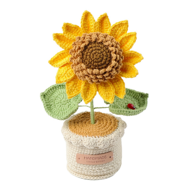 Crochet Plant Manufacturer - OEM/ODM Custom Wool Potted Sunflower Ornament