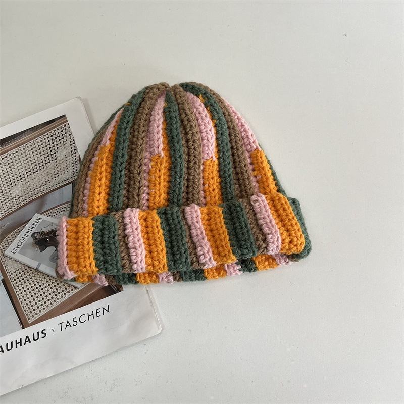 Wool Hat Manufacturer - OEM/ODM Custom Retro Crocheted Vertical Stripes