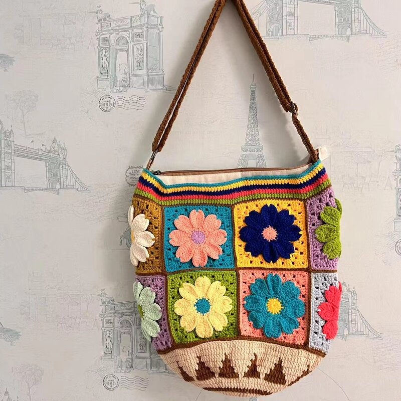 Tote Bag Manufacturer - OEM/ODM Custom Handmade Crochet Flower Embroidery