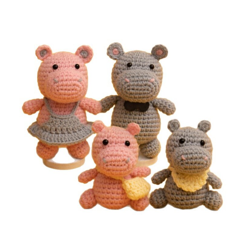 Crochet Kit Manufacturer - OEM/ODM Custom Hippo Family DIY Handcraft