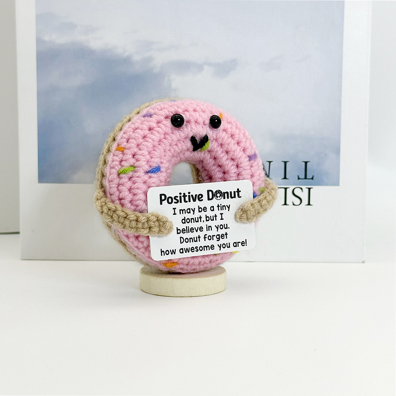 Crochet Plush Manufacturer - OEM/ODM Custom Donut Positive Quote Gift