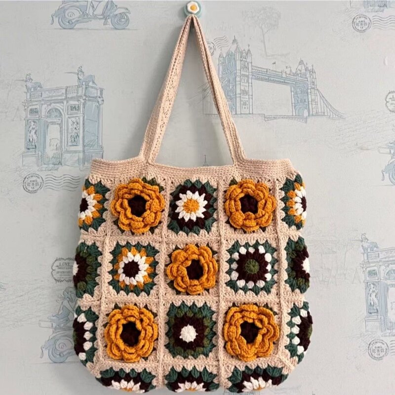 Crochet Handbag Manufacturer - OEM/ODM Custom Granny Square Tote Two Handles