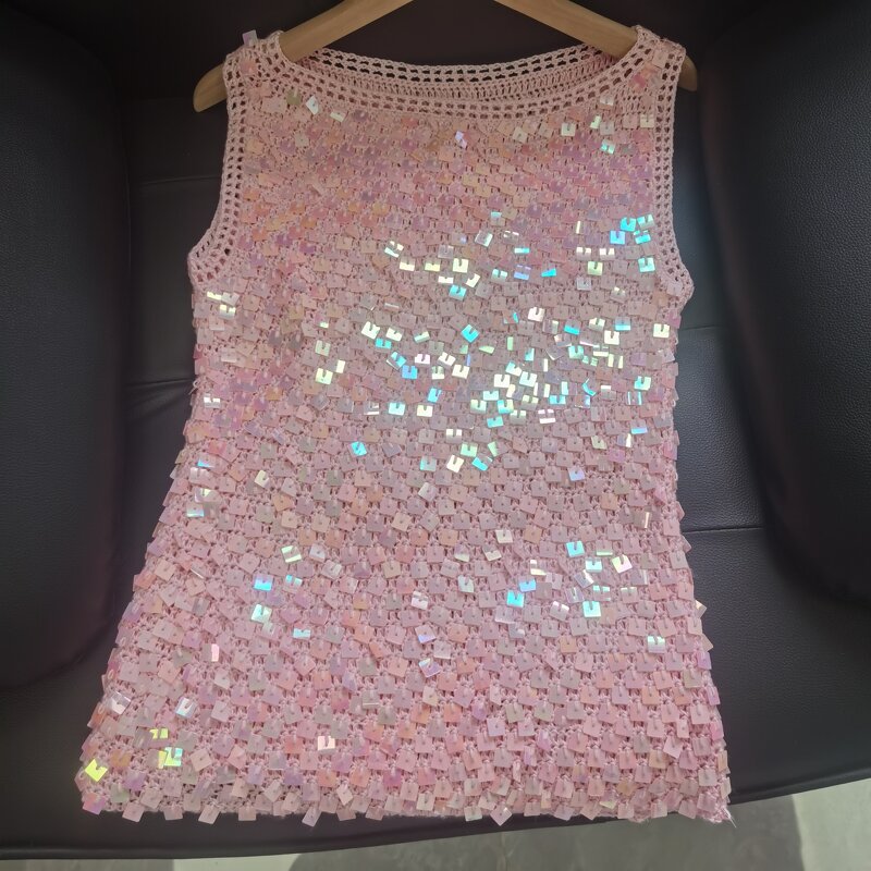 Crochet Top Manufacturer - OEM/ODM Custom Women's Square Sequin Strap