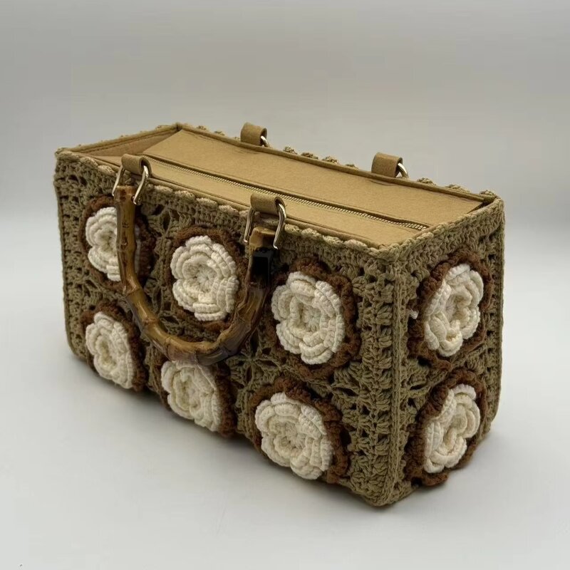 Crochet Bag Manufacturer - OEM/ODM Custom Handmade Bamboo Rose Tote