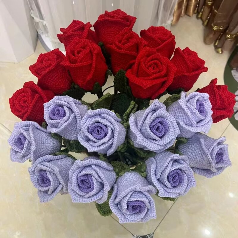 Crochet Bouquet Manufacturer - OEM/ODM Custom Handmade Rose Artificial Flower