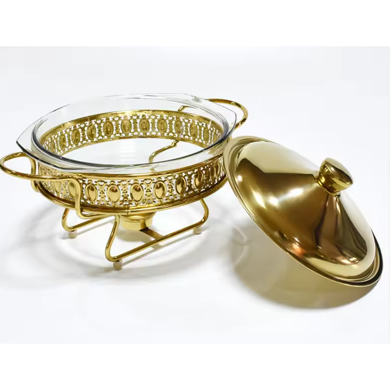 Food Warmer Manufacturer - OEM/ODM Custom 2L Ornate Gold Stainless Steel Glass