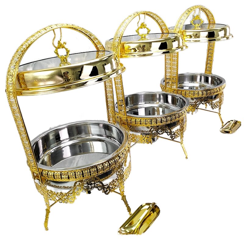 Chafing Dish Manufacturer - OEM/ODM Custom 9L Gold Hanging Hinged Lid