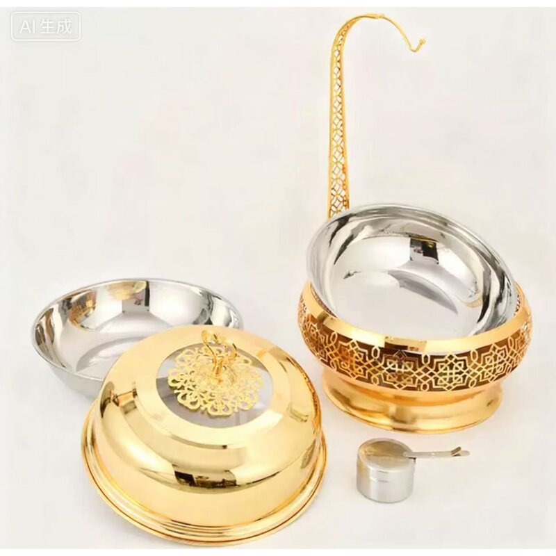 Food Warmer Set Manufacturer - OEM/ODM Custom 4.5L Gold Hanging Lid Container
