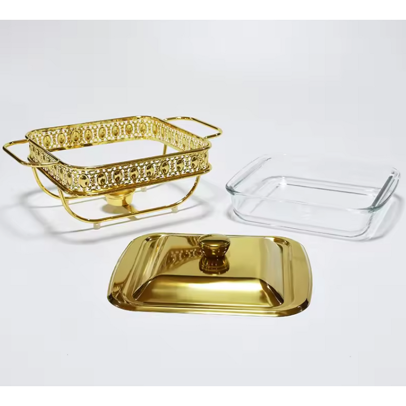 Food Warmer Manufacturer - OEM/ODM Custom 2L Golden Stainless Steel Glass