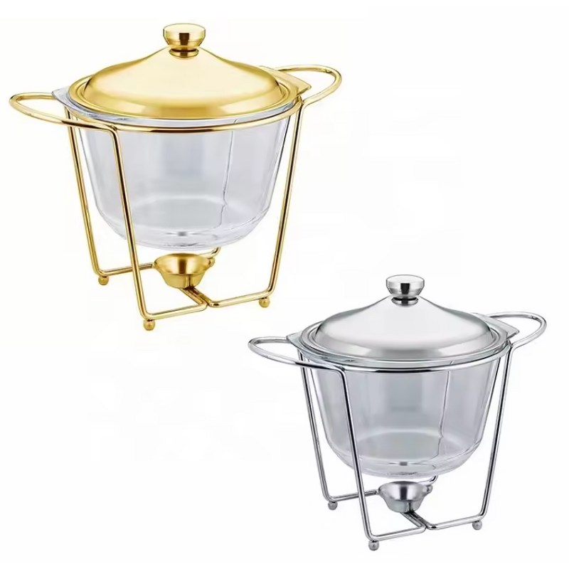 Chafing Dish Manufacturer - OEM/ODM Custom 6L Golden Stainless Steel Round