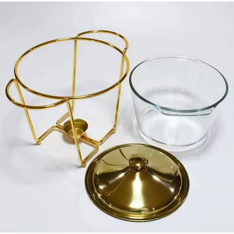 Chafing Dish Manufacturer - OEM/ODM Custom 6L Golden Stainless Steel Round