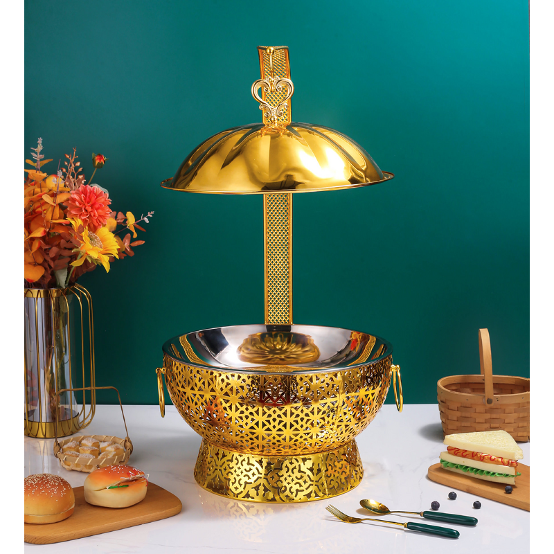 Buffet Warmer Manufacturer - OEM/ODM Custom 6L Gold Stainless Steel Alcohol