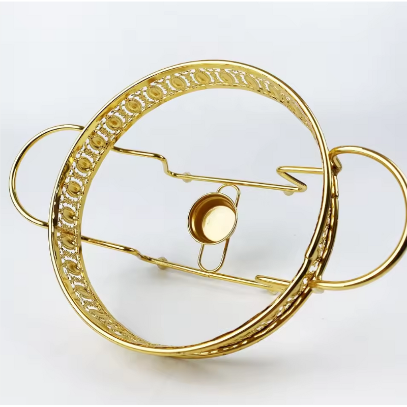 Chafing Dish Set Manufacturer - OEM/ODM Custom 2L Round Gold Lace Stainless Steel