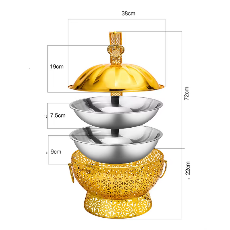 Buffet Warmer Manufacturer - OEM/ODM Custom 6L Gold Stainless Steel Alcohol