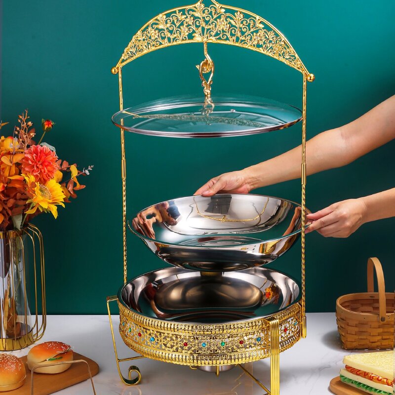 Buffet Stove Manufacturer - OEM/ODM Custom Luxury Gold Colored Diamond Visual