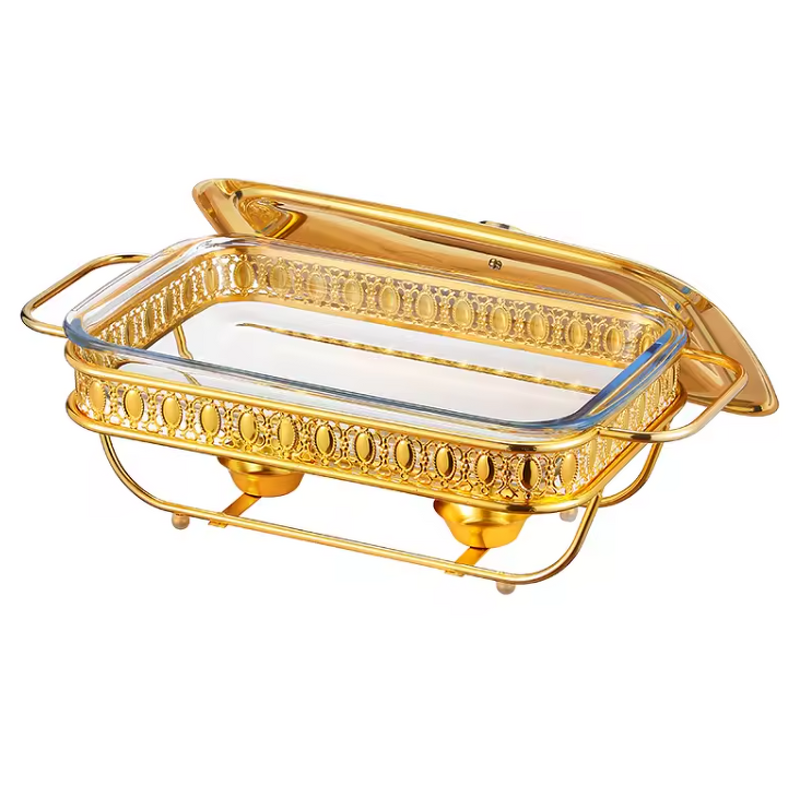 Food Warmer Manufacturer - OEM/ODM Custom 2L Gas Stainless Steel Gold Buffet