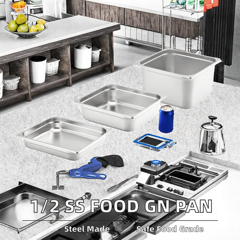 GN Pan Manufacturer - OEM/ODM Custom 1/2 6.5cm Food-Grade Stainless Steel