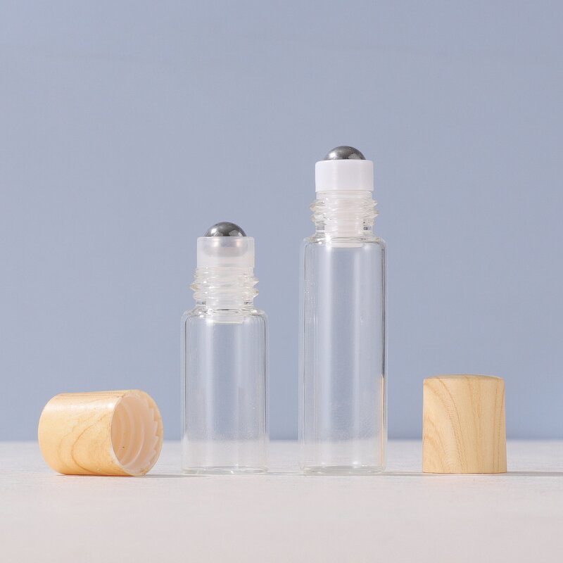 Roller Bottle Manufacturer - OEM/ODM Custom 1-5ml Clear Glass Roller Wood Caps