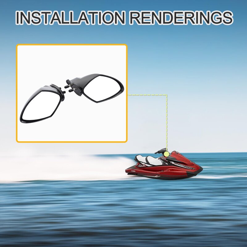 Motorboat Rearview Mirror Factory - Left for WaveRunner VX110 Series