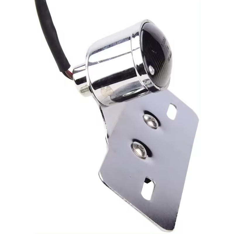 Motorcycle LED Tail Light Supplier - Chrome Black with Integrated Signal