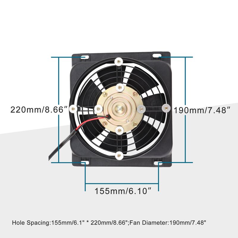 Motorcycle Radiator Fan Factory - 12V DC Square for 250cc Water-cooled