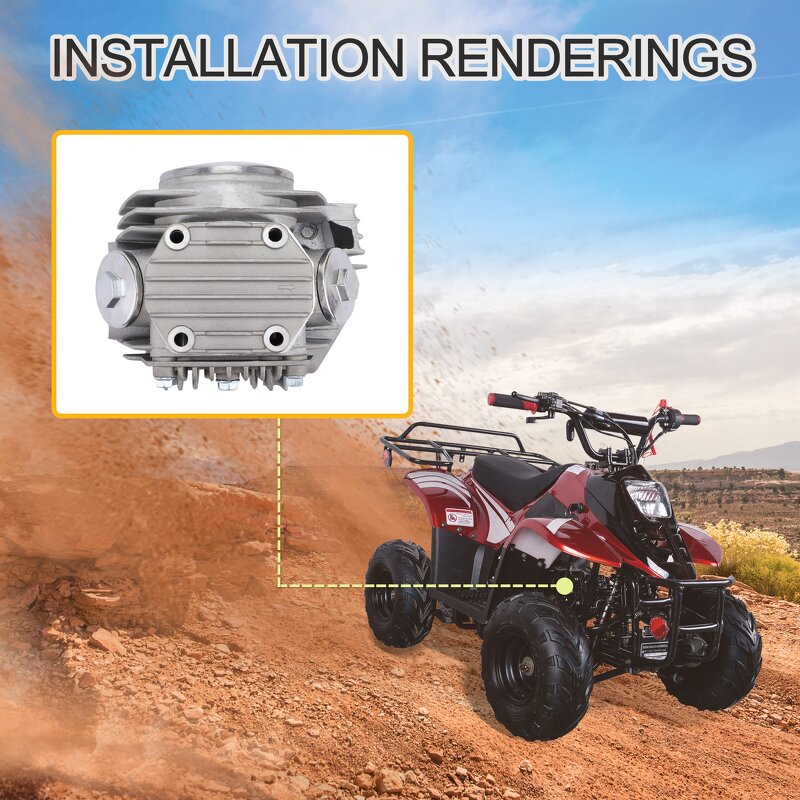 Motor Cylinder Head Assembly Supplier - 52.4mm for 110cc ATV Go Kart