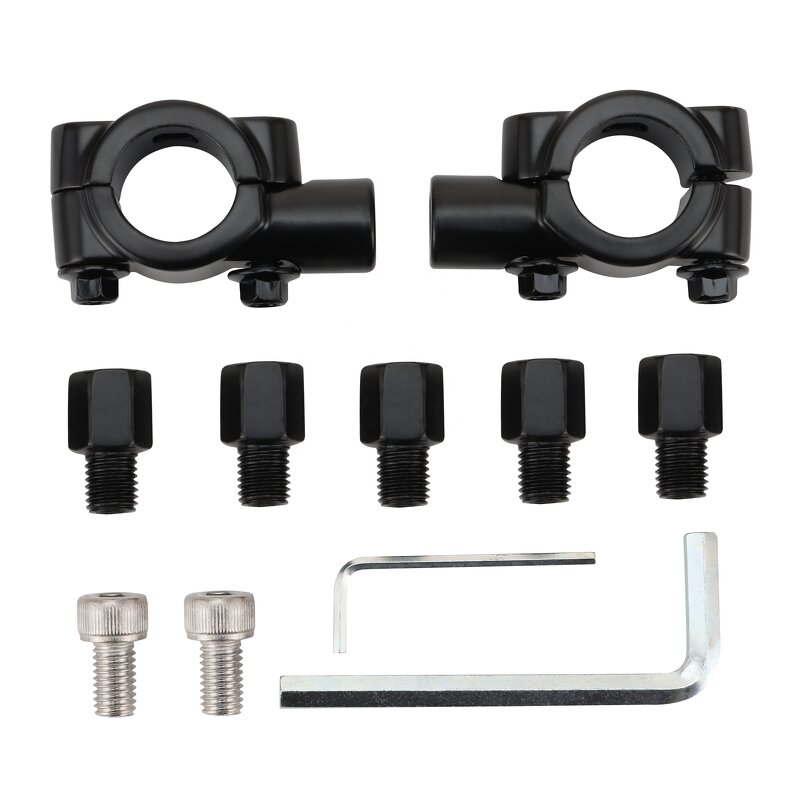 Motorcycle Rearview Mirrors Supplier - Foldable with Mounting Adapter Set