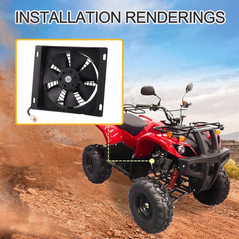 Motorcycle Radiator Fan Factory - 12V DC Square for 250cc Water-cooled