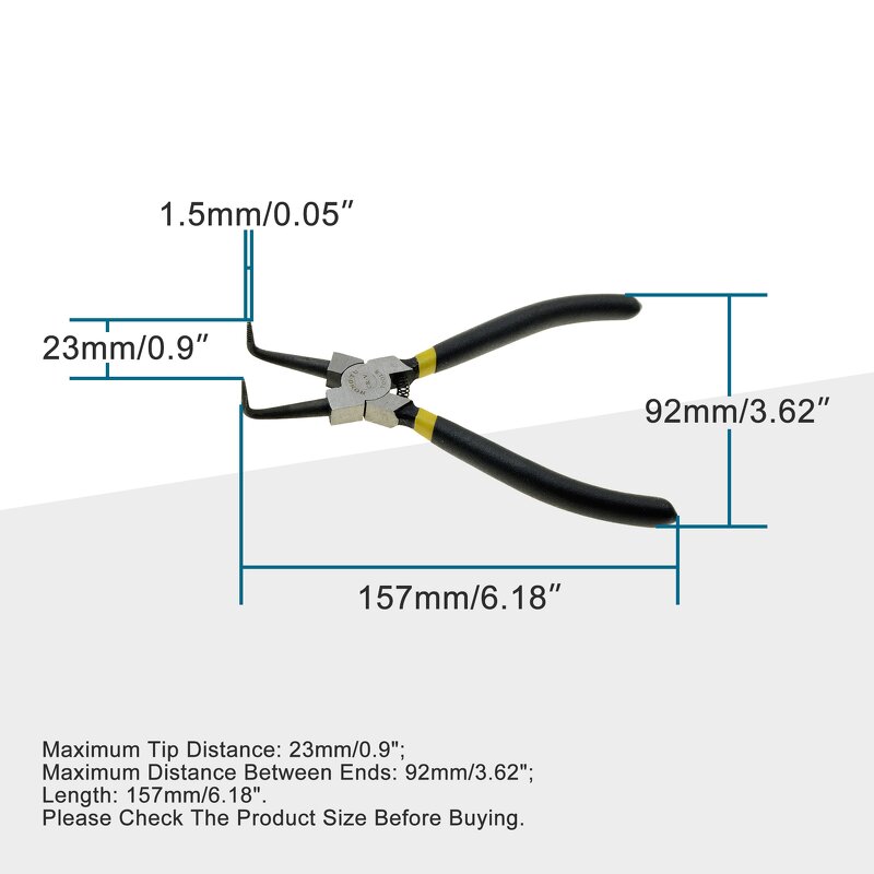 Circlip Plier Supplier - 90 Degree Tip Internal Bent for Motorcycle