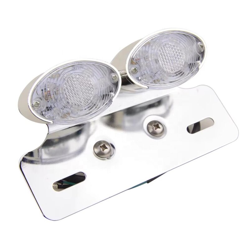 Motorcycle Tail Light Supplier - Chromed Base Clear Universal Cat Eye
