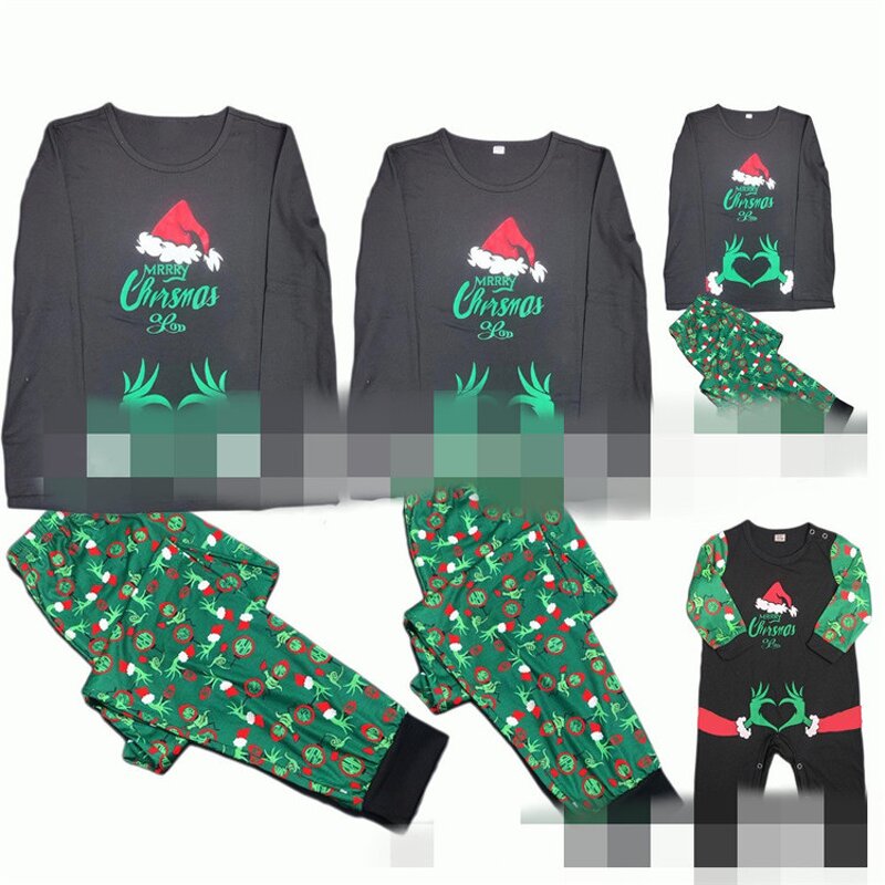Family Pajamas Set Manufacturer - OEM/ODM Custom Merry Christmas Cartoon Print