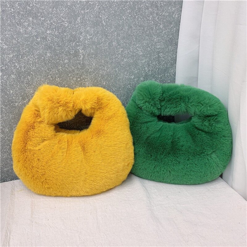Fur Bag Manufacturer - OEM/ODM Custom Luxury Warm Plush Wrist Bags Ladies