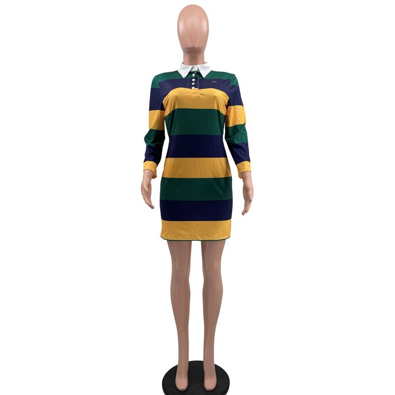 Mardi Gras Dress Manufacturer - OEM/ODM Custom Long Sleeve Striped Print Mini