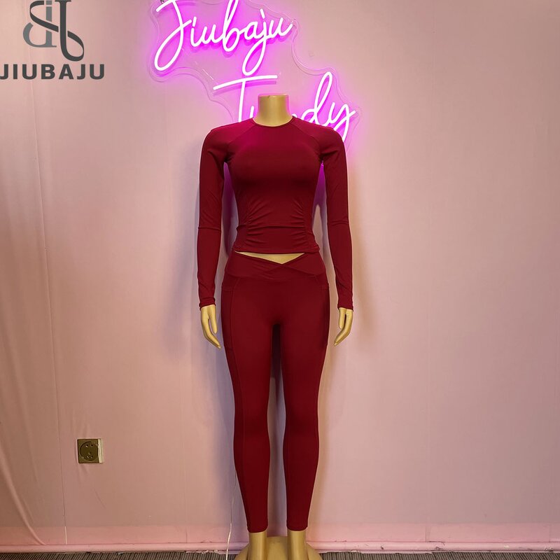 Yoga Set Manufacturer - OEM/ODM Custom Logo Women Pleated Top Legging