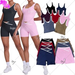 Sportswear Set Manufacturer - OEM/ODM Custom Logo Sleeveless Tank Top Short