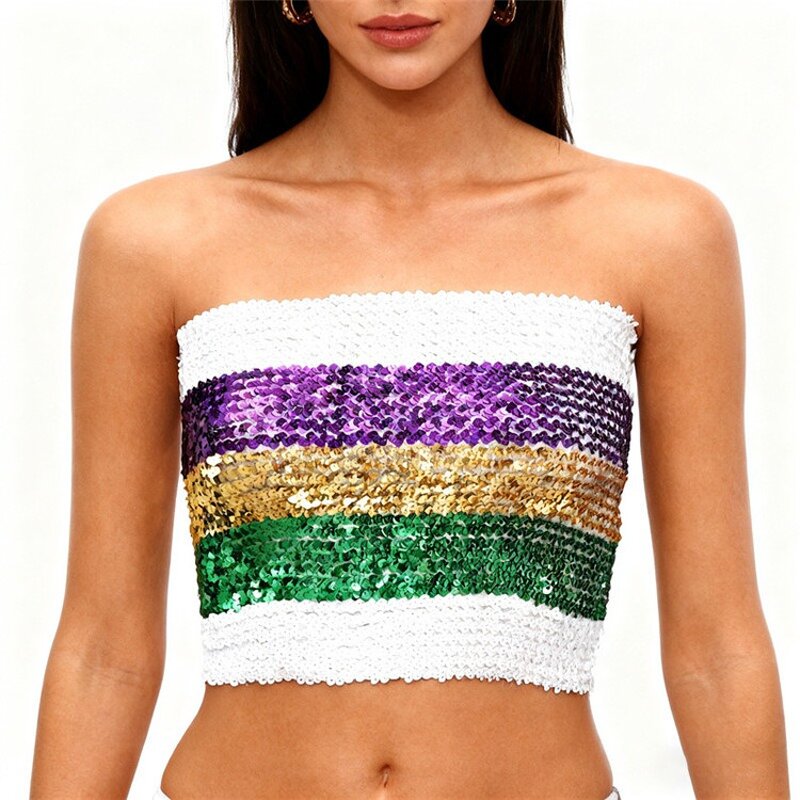 Sequin Tank Top Manufacturer - OEM/ODM Custom Women Sparkly Strapless Tube