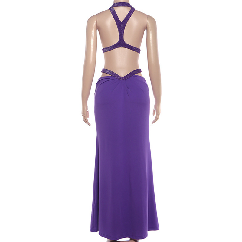 Sequin Dress Manufacturer - OEM/ODM Custom Backless Halter Hollow Out Pleated