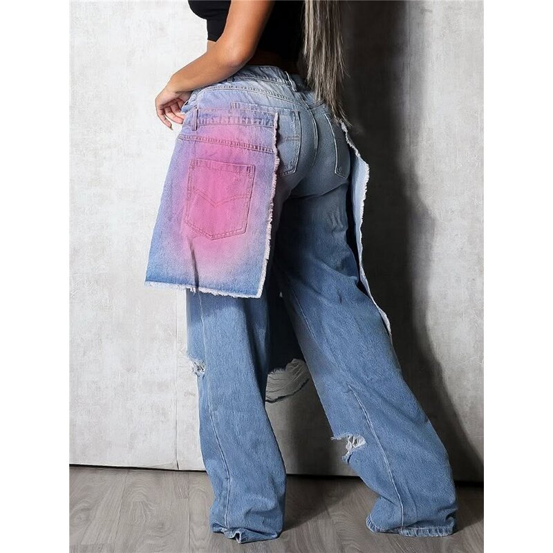 Spraying Jeans Manufacturer - OEM/ODM Custom Stretch Vintage Y2k Straight