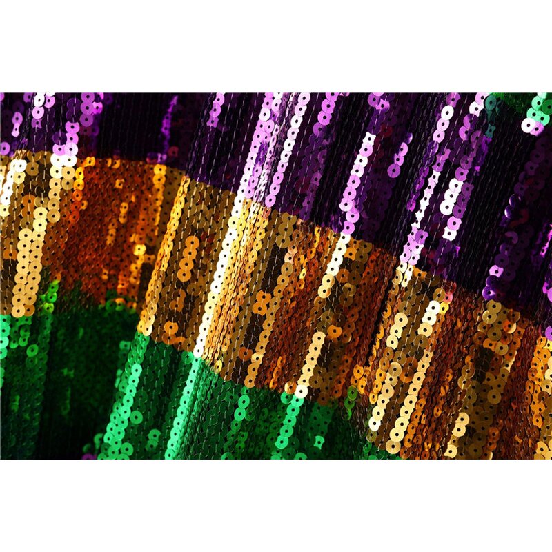 Sequin Dress Manufacturer - OEM/ODM Custom Striped Mardi Gras Color Block