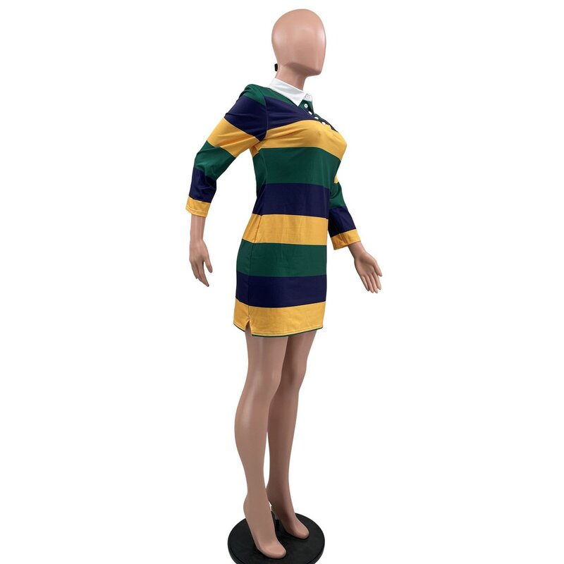 Mardi Gras Dress Manufacturer - OEM/ODM Custom Long Sleeve Striped Print Mini
