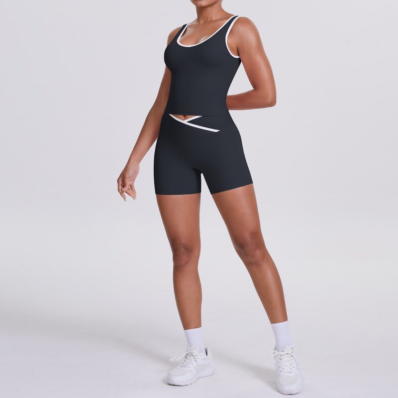 Sportswear Set Manufacturer - OEM/ODM Custom Logo Sleeveless Tank Top Short