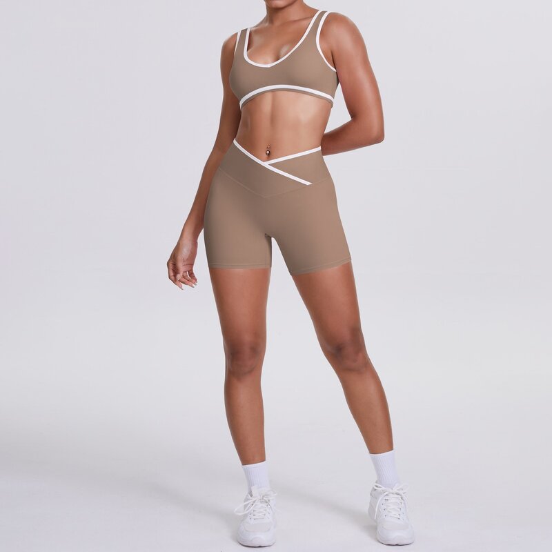 Yoga Set Manufacturer - OEM/ODM Custom Logo Sleeveless Crop Bra Short