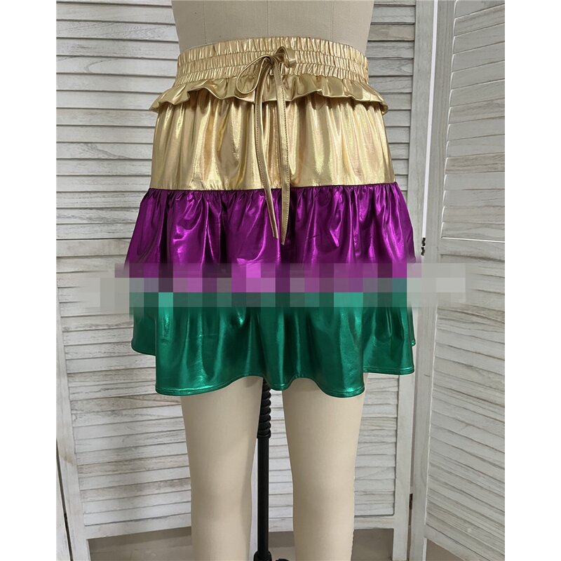 Satin Skirt Manufacturer - OEM/ODM Custom Fashion Mardi Gras Ruffle Mini