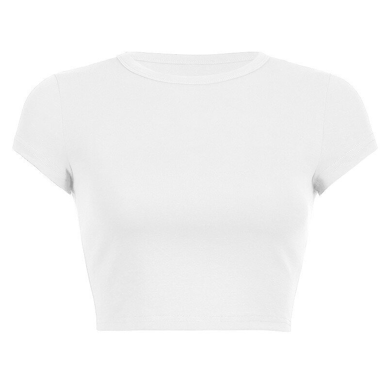 Crop Top Manufacturer - OEM/ODM Custom Logo Short Sleeve O Neck Plain