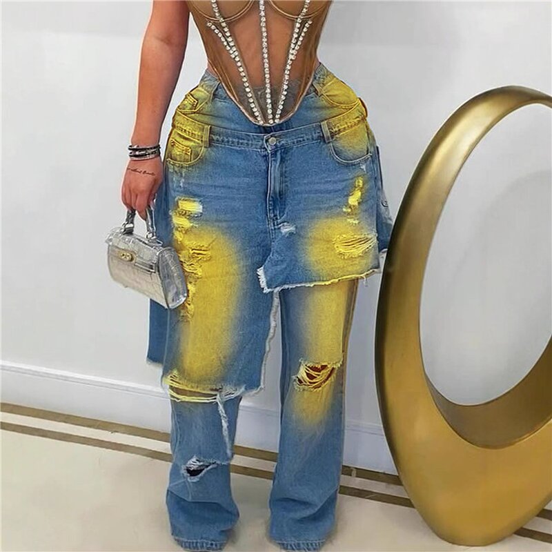 Spraying Jeans Manufacturer - OEM/ODM Custom Stretch Vintage Y2k Straight