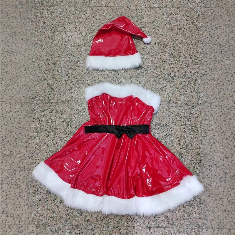 Christmas Dress Manufacturer - OEM/ODM Custom Sexy Red Gothic PU Plush